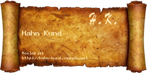 Hahn Kund névjegykártya